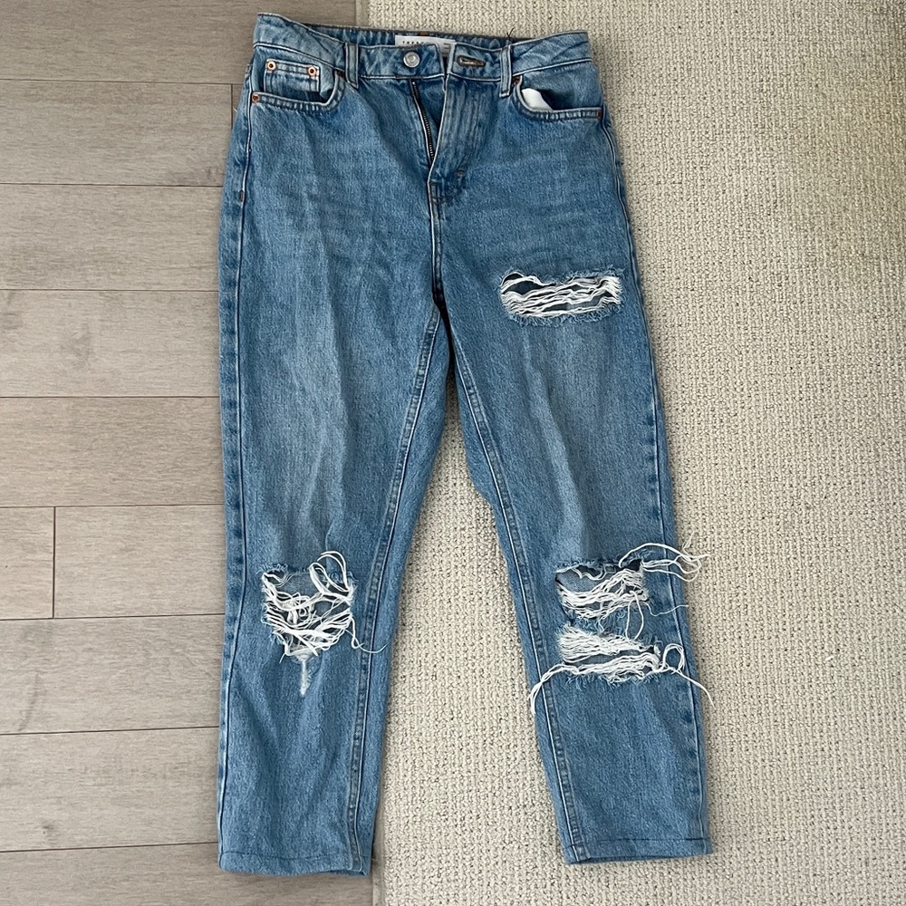 3/25$💓 Topshop Mom Crop Jeans Distressed